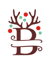 Load image into Gallery viewer, Reindeer Antler & Lights monogram