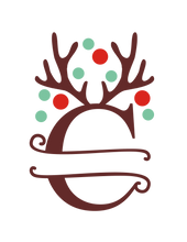 Load image into Gallery viewer, Reindeer Antler & Lights monogram