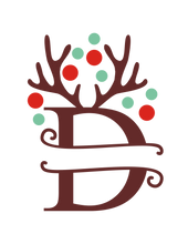 Load image into Gallery viewer, Reindeer Antler & Lights monogram