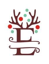 Load image into Gallery viewer, Reindeer Antler & Lights monogram