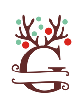 Load image into Gallery viewer, Reindeer Antler & Lights monogram