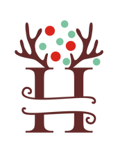 Load image into Gallery viewer, Reindeer Antler & Lights monogram