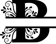 Load image into Gallery viewer, Black Floral Monogram Split Letters