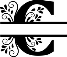 Load image into Gallery viewer, Black Floral Monogram Split Letters