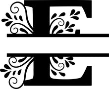 Load image into Gallery viewer, Black Floral Monogram Split Letters