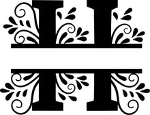 Load image into Gallery viewer, Black Floral Monogram Split Letters