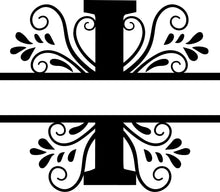 Load image into Gallery viewer, Black Floral Monogram Split Letters