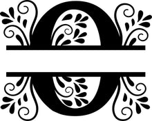 Load image into Gallery viewer, Black Floral Monogram Split Letters