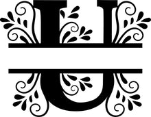 Load image into Gallery viewer, Black Floral Monogram Split Letters