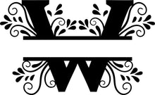 Load image into Gallery viewer, Black Floral Monogram Split Letters