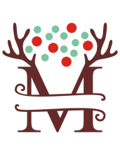 Load image into Gallery viewer, Reindeer Antler & Lights monogram