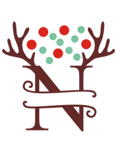 Load image into Gallery viewer, Reindeer Antler & Lights monogram