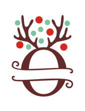 Load image into Gallery viewer, Reindeer Antler & Lights monogram