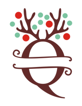 Load image into Gallery viewer, Reindeer Antler & Lights monogram