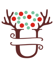 Load image into Gallery viewer, Reindeer Antler & Lights monogram
