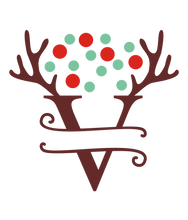 Load image into Gallery viewer, Reindeer Antler & Lights monogram