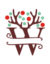 Load image into Gallery viewer, Reindeer Antler & Lights monogram