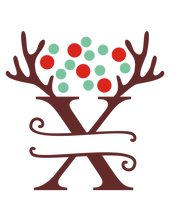 Load image into Gallery viewer, Reindeer Antler & Lights monogram