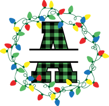 Load image into Gallery viewer, Lights Green Plaid Monogram Split Letters