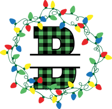 Load image into Gallery viewer, Lights Green Plaid Monogram Split Letters