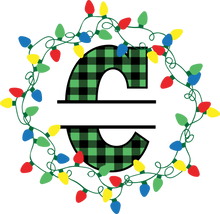Load image into Gallery viewer, Lights Green Plaid Monogram Split Letters