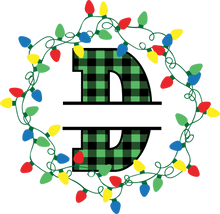 Load image into Gallery viewer, Lights Green Plaid Monogram Split Letters