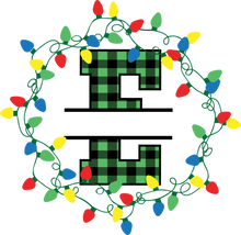 Load image into Gallery viewer, Lights Green Plaid Monogram Split Letters