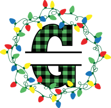 Load image into Gallery viewer, Lights Green Plaid Monogram Split Letters