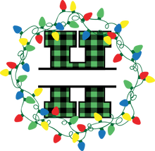 Load image into Gallery viewer, Lights Green Plaid Monogram Split Letters