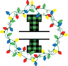 Load image into Gallery viewer, Lights Green Plaid Monogram Split Letters