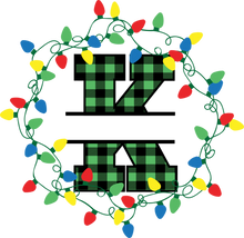 Load image into Gallery viewer, Lights Green Plaid Monogram Split Letters