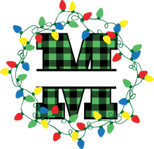 Load image into Gallery viewer, Lights Green Plaid Monogram Split Letters