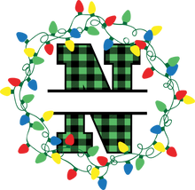 Load image into Gallery viewer, Lights Green Plaid Monogram Split Letters