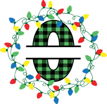 Load image into Gallery viewer, Lights Green Plaid Monogram Split Letters