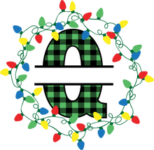 Load image into Gallery viewer, Lights Green Plaid Monogram Split Letters