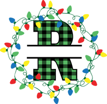 Load image into Gallery viewer, Lights Green Plaid Monogram Split Letters