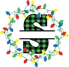 Load image into Gallery viewer, Lights Green Plaid Monogram Split Letters