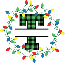 Load image into Gallery viewer, Lights Green Plaid Monogram Split Letters