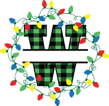 Load image into Gallery viewer, Lights Green Plaid Monogram Split Letters