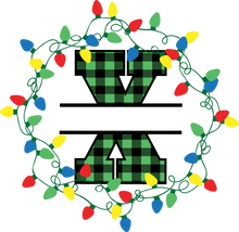 Load image into Gallery viewer, Lights Green Plaid Monogram Split Letters