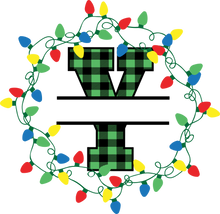 Load image into Gallery viewer, Lights Green Plaid Monogram Split Letters