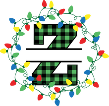 Load image into Gallery viewer, Lights Green Plaid Monogram Split Letters