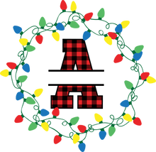 Load image into Gallery viewer, Lights Red Plaid Monogram Split Letters