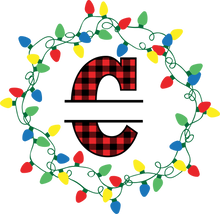 Load image into Gallery viewer, Lights Red Plaid Monogram Split Letters