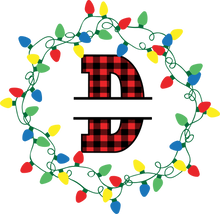 Load image into Gallery viewer, Lights Red Plaid Monogram Split Letters