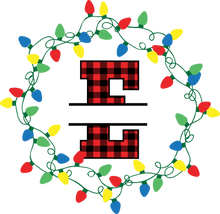 Load image into Gallery viewer, Lights Red Plaid Monogram Split Letters