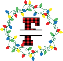 Load image into Gallery viewer, Lights Red Plaid Monogram Split Letters