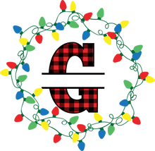 Load image into Gallery viewer, Lights Red Plaid Monogram Split Letters
