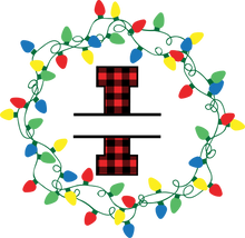 Load image into Gallery viewer, Lights Red Plaid Monogram Split Letters