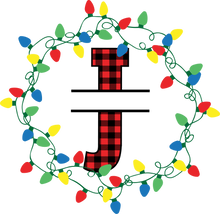 Load image into Gallery viewer, Lights Red Plaid Monogram Split Letters